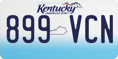 KY license plate 899VCN
