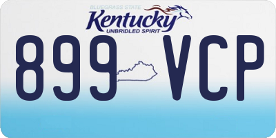KY license plate 899VCP