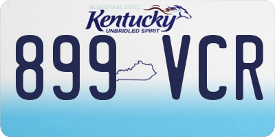 KY license plate 899VCR