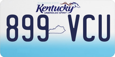 KY license plate 899VCU