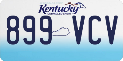 KY license plate 899VCV
