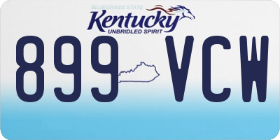 KY license plate 899VCW