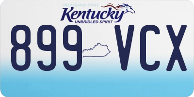 KY license plate 899VCX