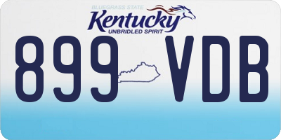 KY license plate 899VDB