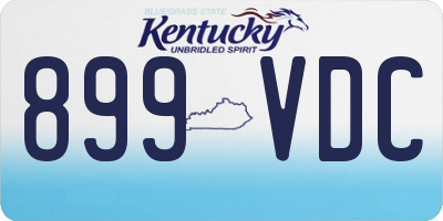 KY license plate 899VDC