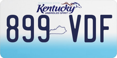KY license plate 899VDF