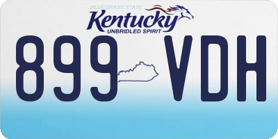 KY license plate 899VDH