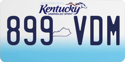 KY license plate 899VDM