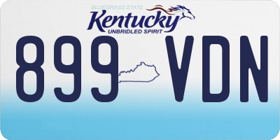 KY license plate 899VDN