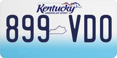 KY license plate 899VDO