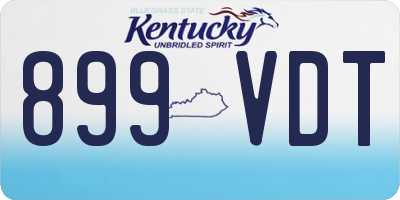 KY license plate 899VDT