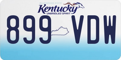 KY license plate 899VDW