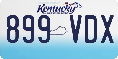KY license plate 899VDX