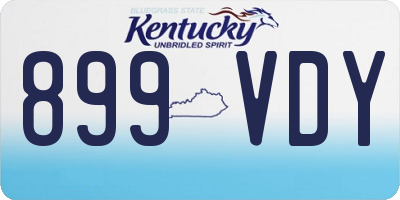 KY license plate 899VDY