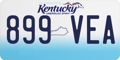 KY license plate 899VEA