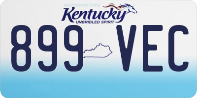 KY license plate 899VEC
