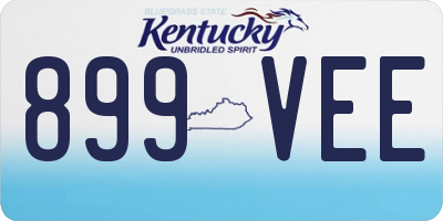 KY license plate 899VEE