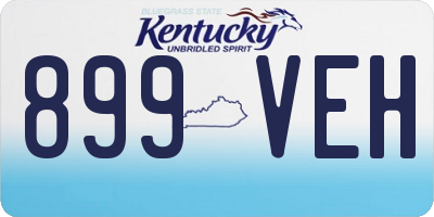 KY license plate 899VEH