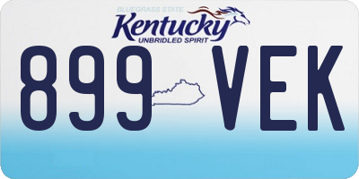 KY license plate 899VEK