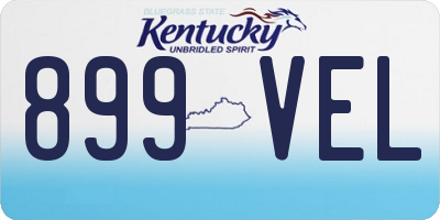KY license plate 899VEL