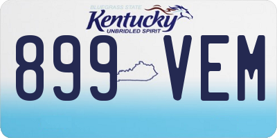 KY license plate 899VEM