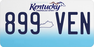 KY license plate 899VEN