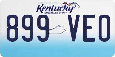 KY license plate 899VEO