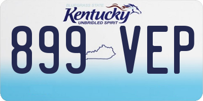 KY license plate 899VEP