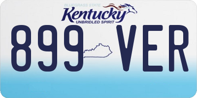 KY license plate 899VER