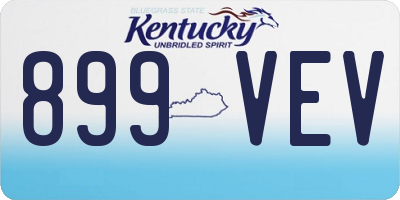 KY license plate 899VEV