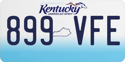 KY license plate 899VFE