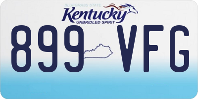 KY license plate 899VFG