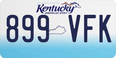KY license plate 899VFK