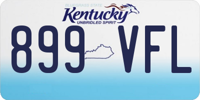 KY license plate 899VFL