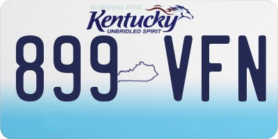 KY license plate 899VFN