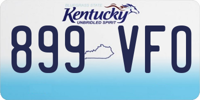 KY license plate 899VFO