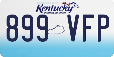 KY license plate 899VFP