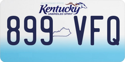 KY license plate 899VFQ