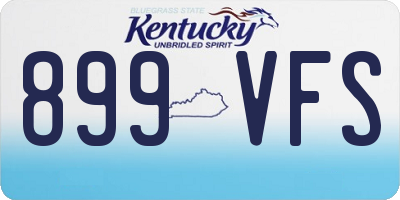 KY license plate 899VFS