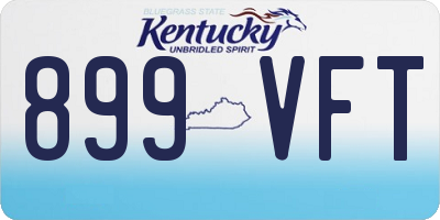 KY license plate 899VFT