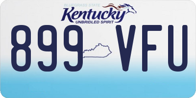 KY license plate 899VFU