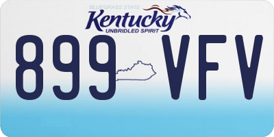 KY license plate 899VFV