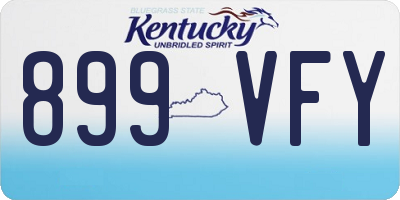 KY license plate 899VFY