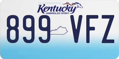 KY license plate 899VFZ