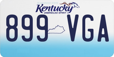 KY license plate 899VGA