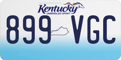 KY license plate 899VGC