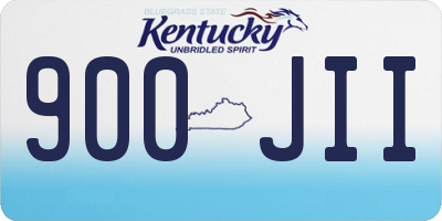 KY license plate 900JII