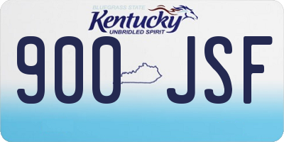 KY license plate 900JSF