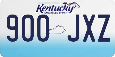 KY license plate 900JXZ