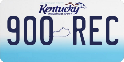 KY license plate 900REC